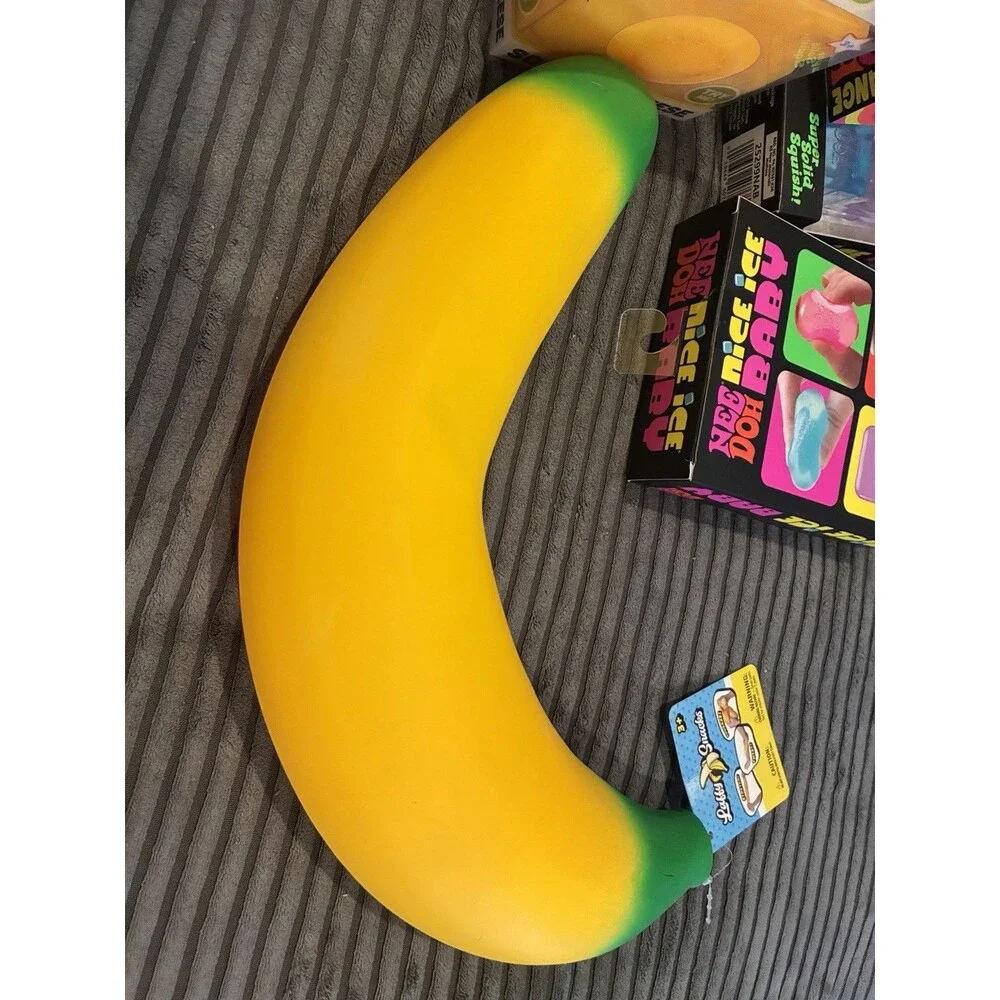 Squishy Banana And Cheese And Needohs Bundle of 5 With 11 Total Pieces New